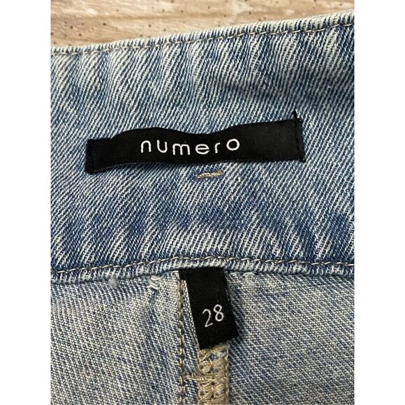 Numero Brussels High Rise Paper Bag Tapered Leg Ice Blue Women’s Sz 28 - Picture 5 of 9